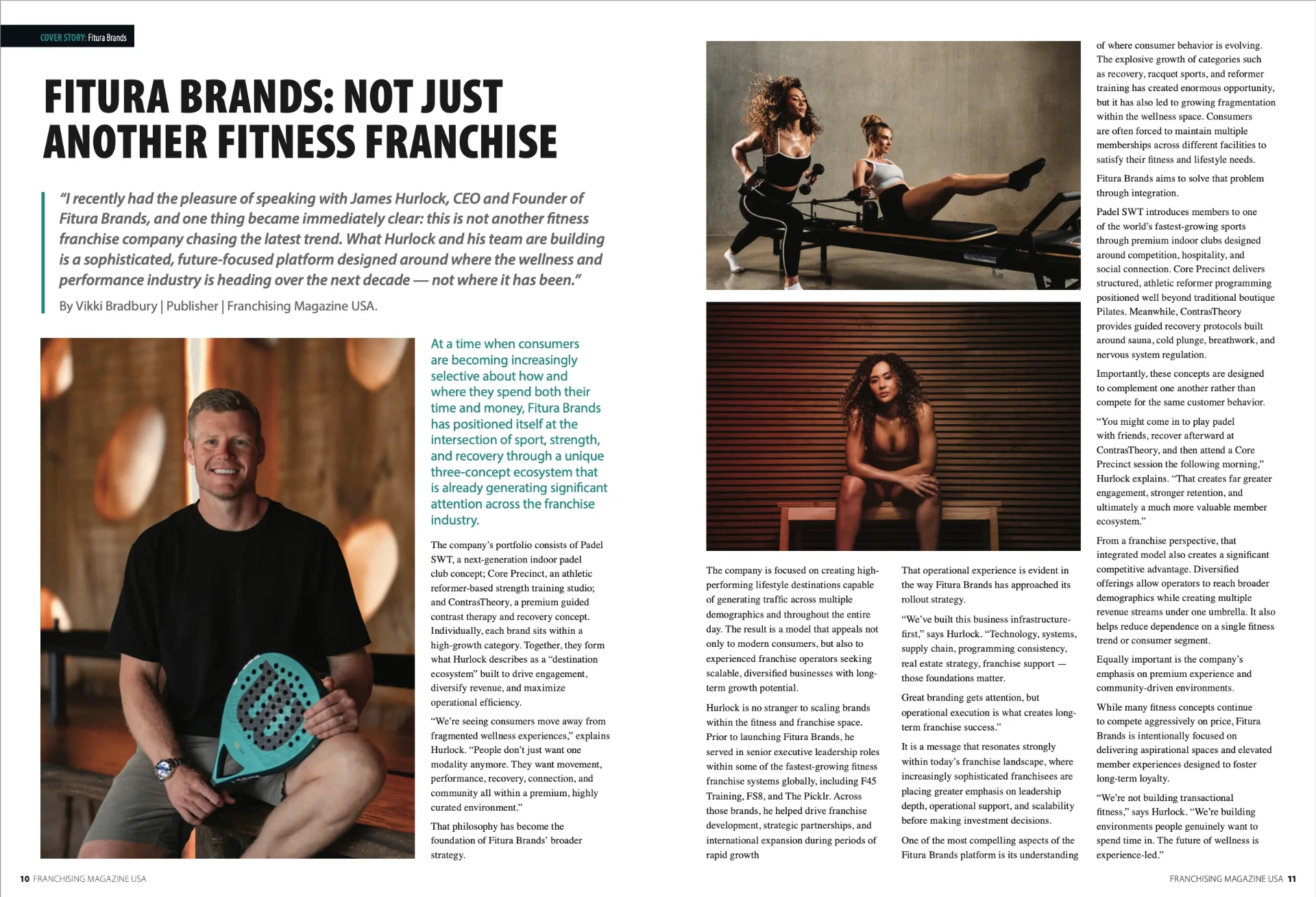 Franchising Magazine USA - Fitura Brands feature, pages 1 and 2
